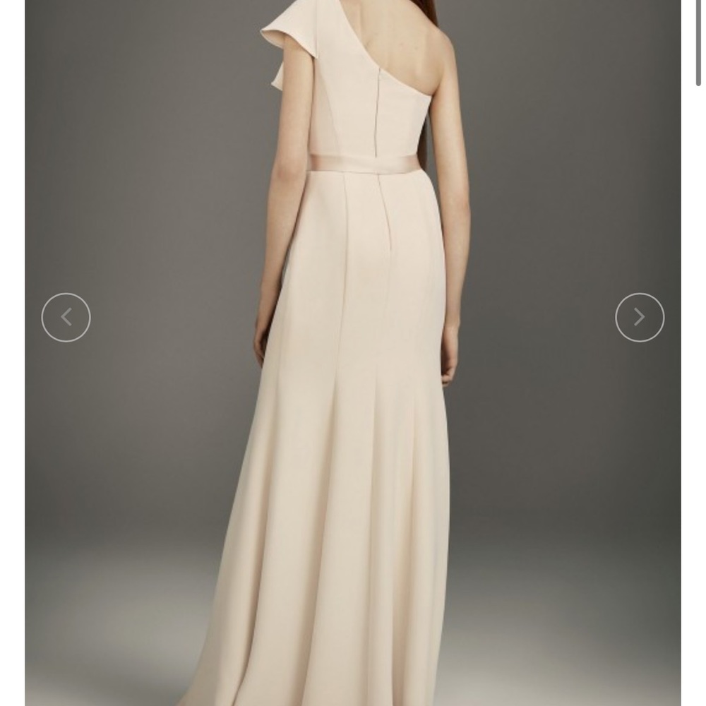 Vera Wang Ruffled One-Shoulder Double Cloth Bridesmaid Dress VW360447 size 6